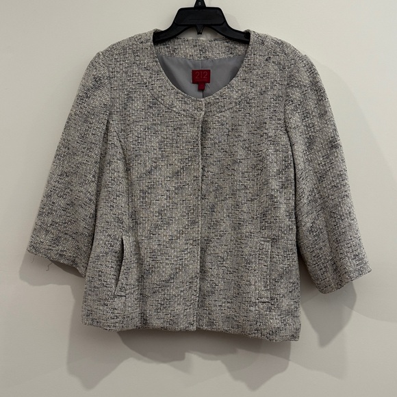 212 Collection Jackets & Blazers - 212 Collection Grey and White Cotton Blend Blazer, woman’s XL